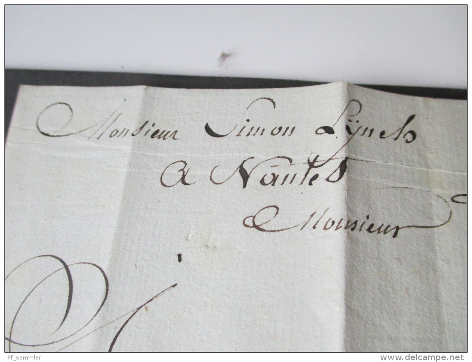 Frankreich 1802 Stempel. L2 96 Liege nach Nantes. Monsieur Simon Lynch. Stempel: 12 Pose. Interessanter Beleg!