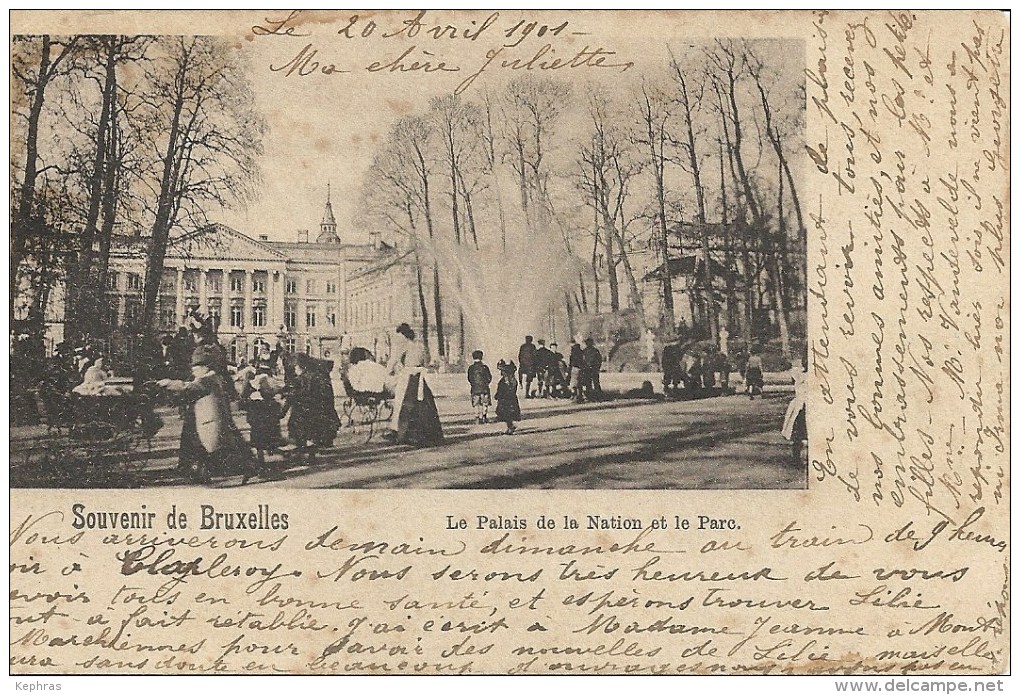 BRUXELLES  : Souvenir De Bruxelles - Palais De La Nation Et Le Parc - Nels Série 1 N° 65 - - Bosques, Parques, Jardines