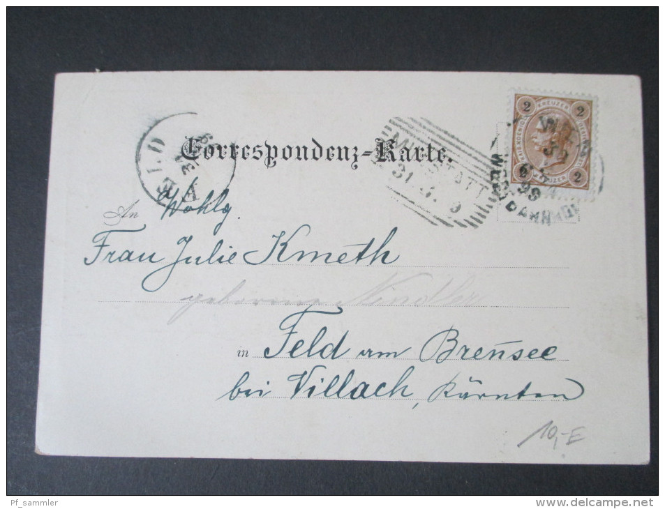 Österreich 1899 Farbige Karte! Gruss Aus Wien. Dominikanerkirche. 3 Stempel. Nach Feld. - Chiese