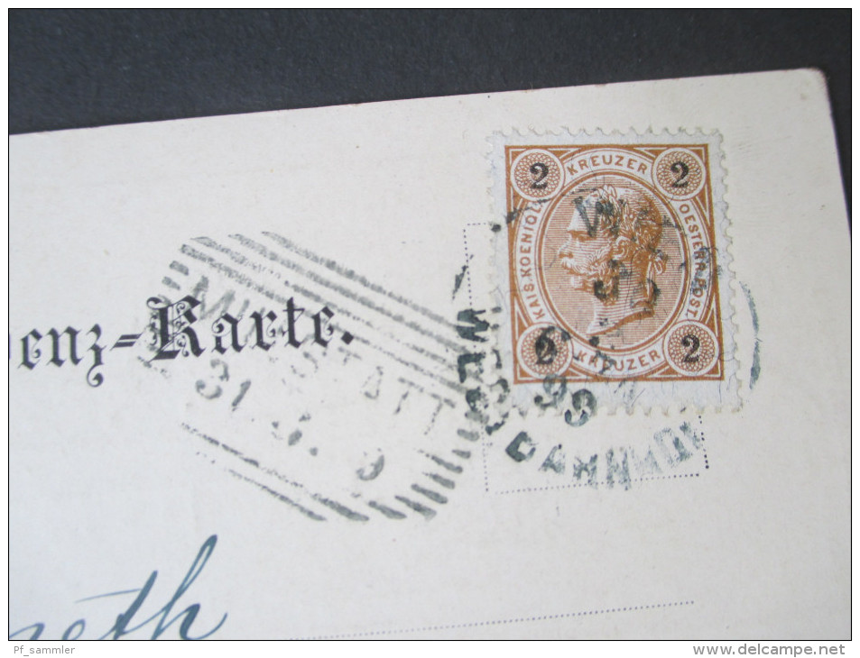 Österreich 1899 Farbige Karte! Gruss Aus Wien. Dominikanerkirche. 3 Stempel. Nach Feld. - Kirchen