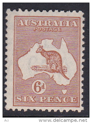 Australia 1931-47 Kangaroos CofA Watermark 6d Chestnut 132 Mint - Ungebraucht