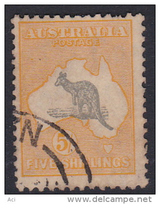 Australia 1931-47 Kangaroos CofA Watermark Five Shillings 135 Used - Oblitérés