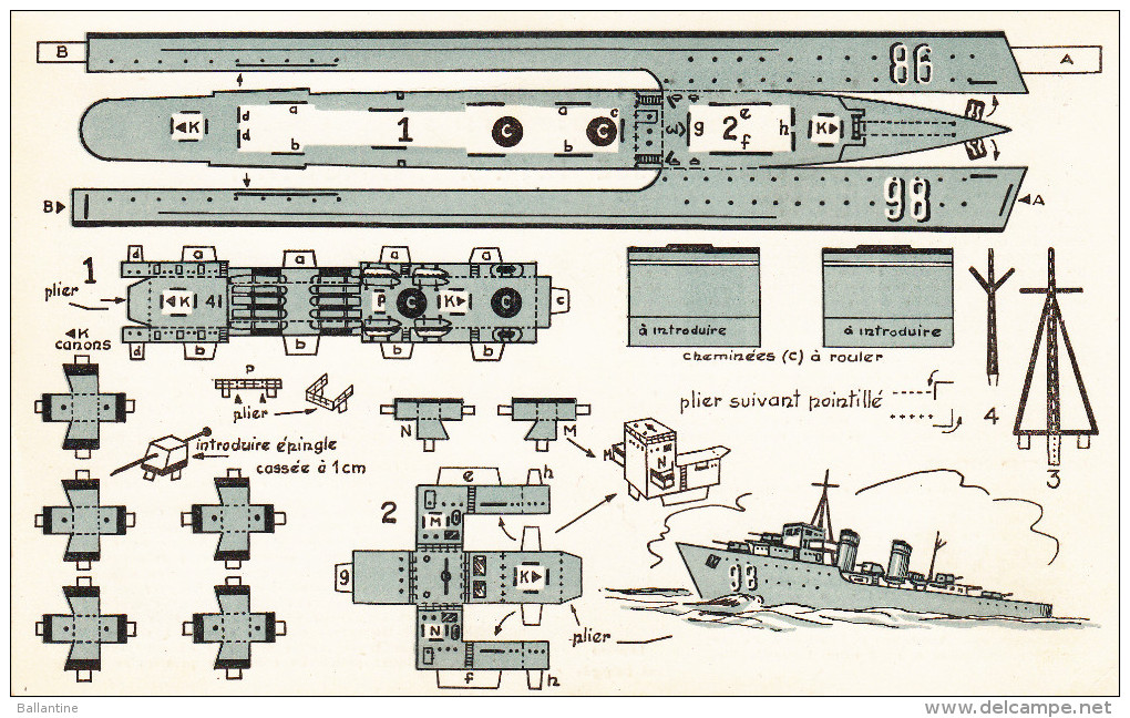 Rare Pas Bob Morane Supplément Marabout Junior N°17  DESTROYER CLASSE H.M.S. "EXMOUTH"  TBE - Collezioni