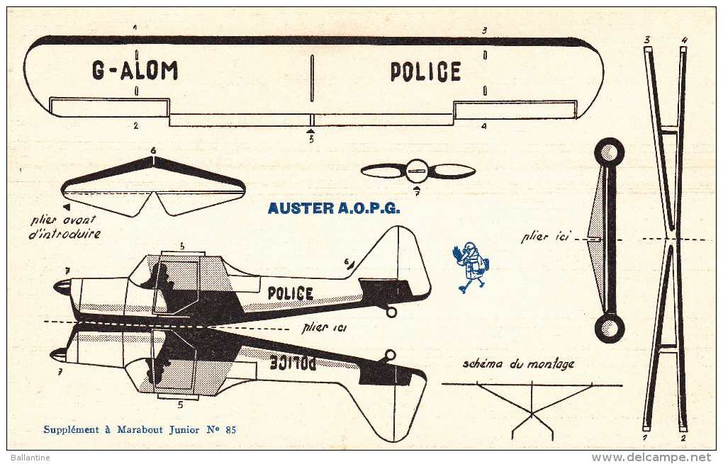 Rare Pas Bob Morane Supplément Marabout Junior N°85  AUSTER A.O.P.G.  TBE Avec Mention Supplément - Collezioni