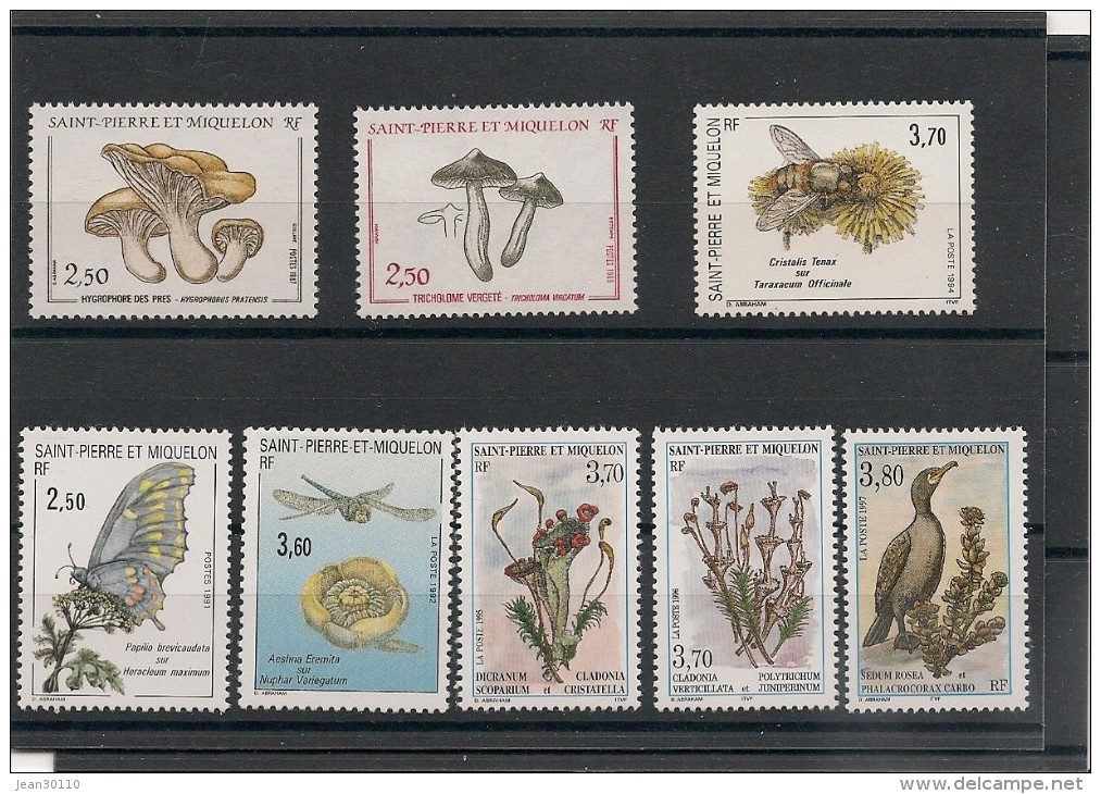 Saint Pierre Et Miquelon Années 1987/99 Faune Et Flore N° Y/T :   475-497-534-560-594-611-626-642** - Collections, Lots & Séries