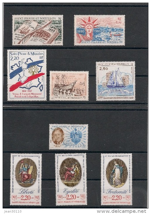 Saint Pierre Et Miquelon Années 1986/89 Evènements N° Y/T :   470-471-478-479-492-499/501-511** - Neufs