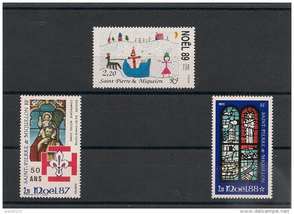 Saint Pierre Et Miquelon Années 1987/90 Noël N° Y/T :   483-496-512** - Neufs