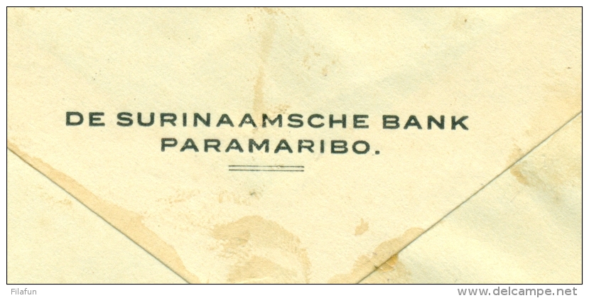 Suriname - 1927 - 7,5 Cent Opdruk Op 12,5+7,5ct Envelop - Echt Gebruikt Surinaamsche Bank - Suriname ... - 1975