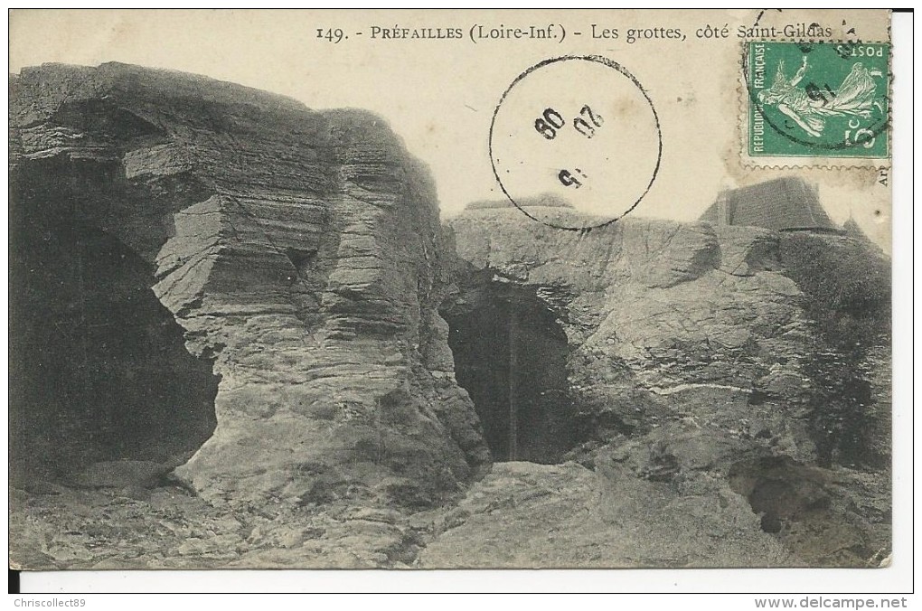 Carte Postale : Préfailles - Les Grottes Coté Saint Gildas - Préfailles