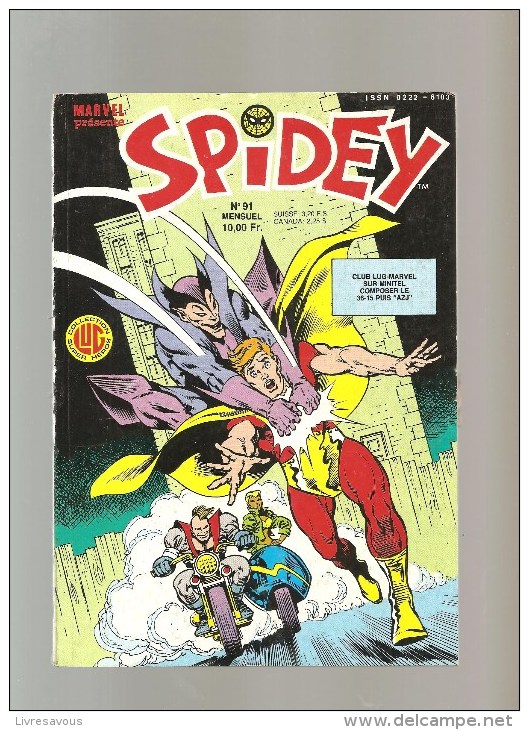 Spidey  Mensuel N° 91 D´Août 1987 Marvel - Spidey