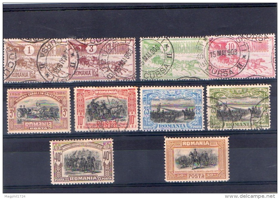 10 Timbres  N.  Et Ob..  Ch.. De Roumanie - Altri & Non Classificati