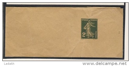 ENTIER POSTAL # BANDE POUR JOURNAUX  # SEMEUSECAMEE # 2 CENTIMES VERT OLIVE  # ANNEE 1932 # - Bandes Pour Journaux