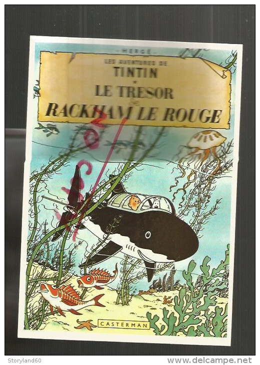 Cpm St000380 Couverture Les Aventures De Tintin Le Trésor De Rackham Le Rouge - Hergé