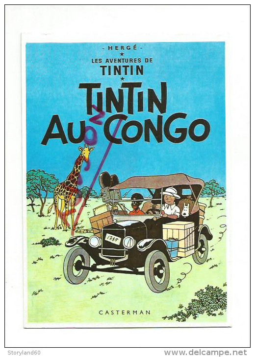 Cpm St000388 Couverture Les Aventures De Tintin Tintin Au Congo - Hergé