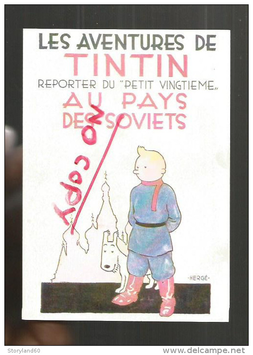 Cpm St000389 Couverture Les Aventures De Tintin Reporter Du Petit Vingtième Au Pays Des Soviets - Hergé