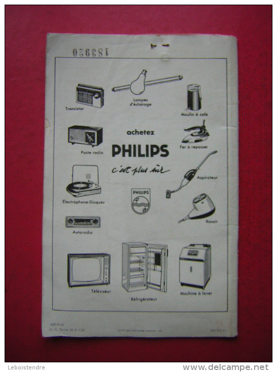 LIVRET  PHILIPS  TELEVISEUR TF 2326  MODE D´EMPLOI ET CERTIFICAT DE GARANTIE - Audio-video