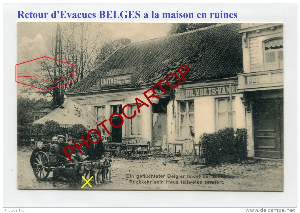 NON SITUEE-Attelage De CHIENS-Retour D´EXIL-Commerce-CARTE Allemande-Guerre 14-18-1 WK-BELGIEN-Militaria-1916- - Autres & Non Classés