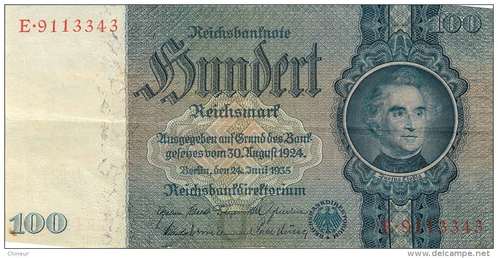 BILLET DE 100 REICHSMARK 24 JUIN 1935 SERIE E - 100 Reichsmark
