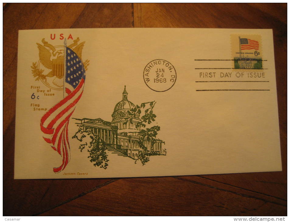 Washington 1968 Flag Fdc Cover USA - Briefe