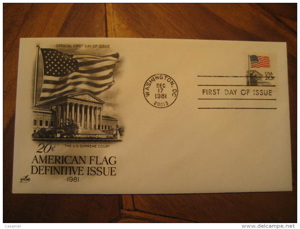 Washington 1981 Flag Fdc Cover USA - Briefe