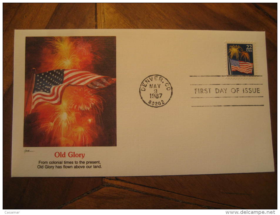 Denver 1987 Flag Fireworks Fdc Cover USA - Briefe