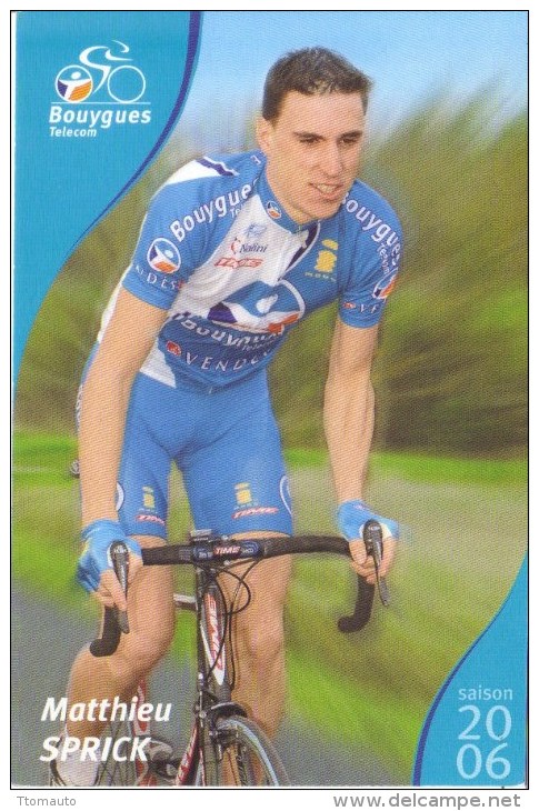 Tour De France 2006  -  Cycliste Matthieu Sprick  -  Carte Promo - Cyclisme