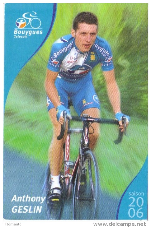 Tour De France 2006  -  Cycliste Anthony Geslin  -  Carte Promo - Cyclisme