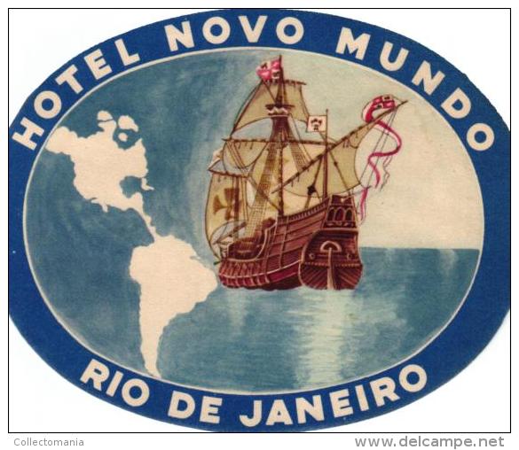 16 BRASIL  Rio De Janeiro Santa Catharina Rio Grande BELEM BOLIVIA CHILI Santiago Puerto Varas Osorno - Hotel Labels