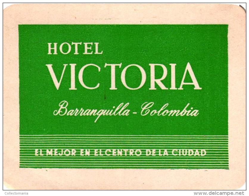 18 HOTEL Labels COLOMBIABarranquilla Cucuta COSTA RICA San Jose GUATEMALA Panajachel - Etiquettes D'hotels