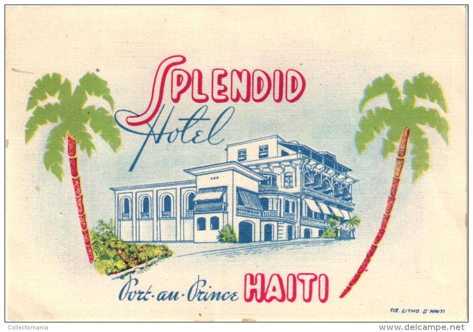 14 HOTEL Labels DOMINICAN REPUBLIC Trujillo CURACAO HAITI Port au Prince HONDURAS PANAMA Ancon Tocumen