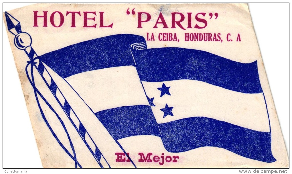 14 HOTEL Labels DOMINICAN REPUBLIC Trujillo CURACAO HAITI Port au Prince HONDURAS PANAMA Ancon Tocumen