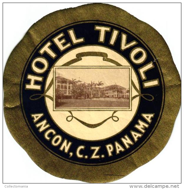 14 HOTEL Labels DOMINICAN REPUBLIC Trujillo CURACAO HAITI Port au Prince HONDURAS PANAMA Ancon Tocumen