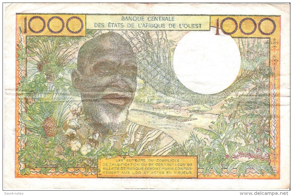 West African States - Pick 103A  - 1000 Francs 1959/65 - F+ - Stati Dell'Africa Occidentale