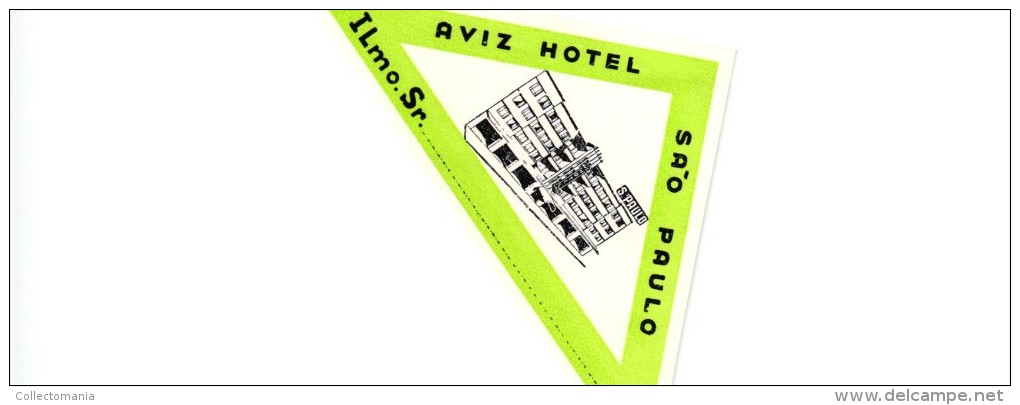 18 HOTEL Labels BRAZIL Rio SAO PAULO HAITI PUERTO RICO VIRGIN Islands BARBADOS HONDURAS