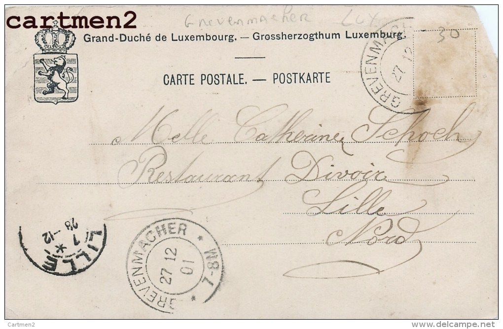 GRUSS AUS GREVENMACHER LUXEMBOURG BELGIQUE 1900 GREVENMACHERN - Autres & Non Classés