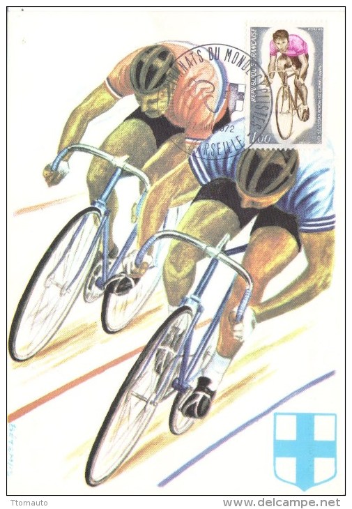 France  -  Maxi Carte  - Championats Du Monde Cyclistes  - Epreuve Sur Piste Marseille    -  Carte Premier Jour Maxi - Ciclismo