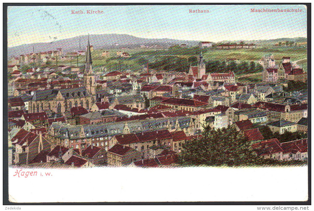 0990 - Alte Ansichtskarte - Hagen I. W. Gel 1908 - Hagen