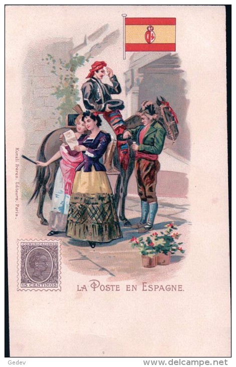 Espagne, La Poste, Facteur, Timbre Et Armoirie, Litho (918) - Poste & Facteurs