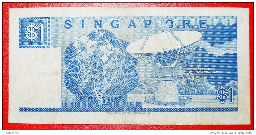 * GREAT BRITAIN: SINGAPORE  1 DOLLAR (1987) RADIO TELESCOPE SHIP! LOW START  NO RESERVE! - Singapour