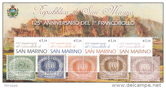 San Marino 2002 125th Anniversary First Stamp Miniature Sheet MNH - Oblitérés