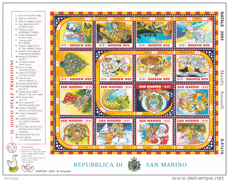 San Marino 2003 Christmas Miniature Sheet MNH - Oblitérés