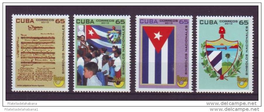 2010.17 CUBA MNH 2010 COMPLETE SET CUBAN FLAG ANIV. HIMNO, BANDERA Y ESCUDO - Unused Stamps