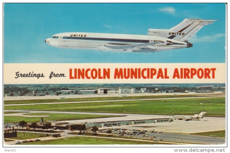 Lincoln Nebraska Municipal Airport C1960s Vintage Postcard - Aerodrome