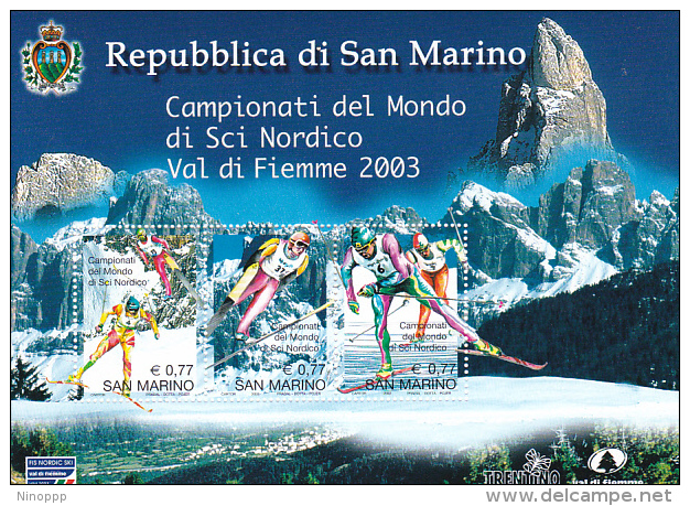 San Marino 2003 World Ski Championsip Miniature Sheet  N 76  MNH - Oblitérés