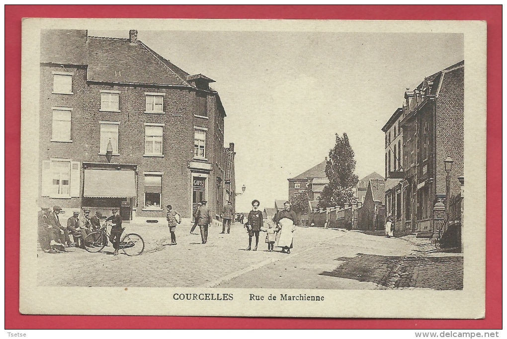 Courcelles - Rue De Marchienne - Jolie Carte Animée - 1931 ( Voir Verso ) - Courcelles