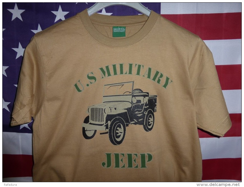 T SHIRT Beige US MILITARY JEEP Tailles L XL XXL ( MB MA WILLYS FORD ) Tee - Vehículos