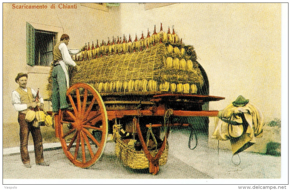 CHIANTI WINE DOWNLOADING OF CHIANTI SCARICAMENTO DI CHIANTI REPRINT POSTCARD - Sonstige & Ohne Zuordnung