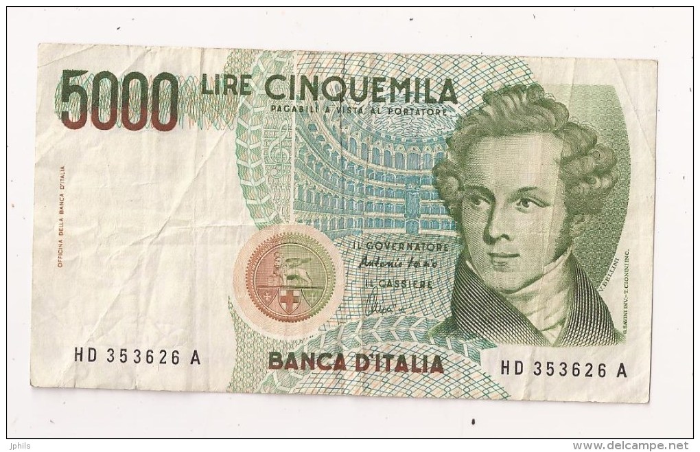 5000 LIRE CINQUEMILA BELLINI - 5000 Lire