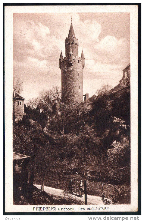 1013 - Alte Ansichtskarte - Friedberg Adolfsturm Gel 1919 - Friedberg