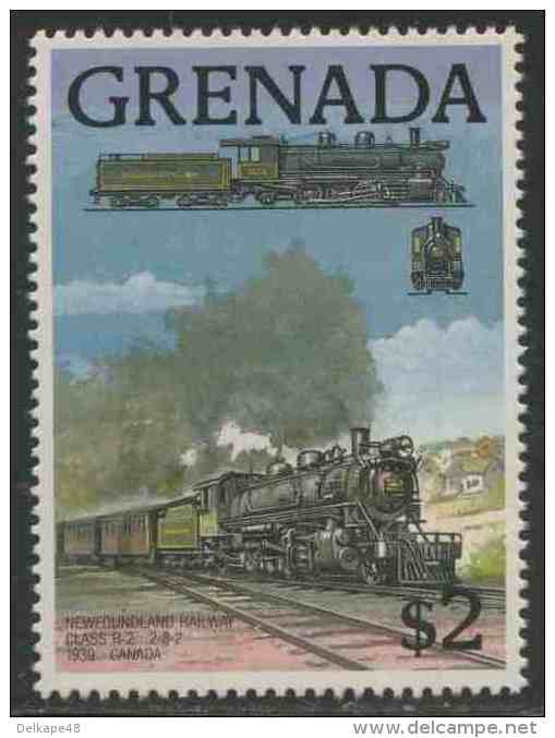 Grenada 1989 Mi 1959 ** Newfoundland Railway – Class R-2 2-8-2 (1939) Canada / Lokomotiven - Treinen